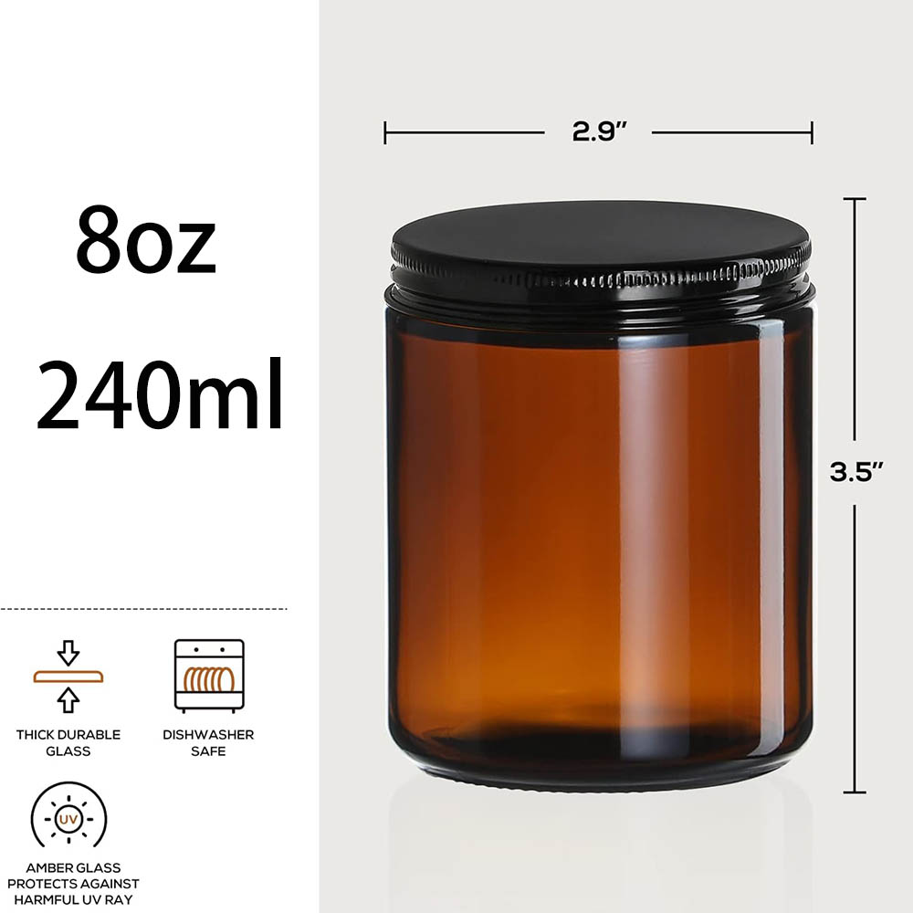 Słoiki z brązowego szkła o poj – Candle Making Jars With Lids recenzja i cena